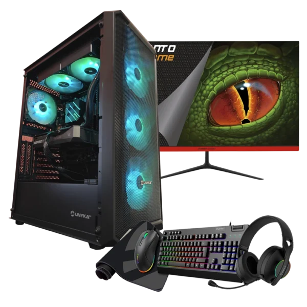 JD GAMING PACK - PC PRO NEGRO INTEL I9-12900HX / 32GB DDR5 / 1TB / RTX 5060TI 16GB + MONITOR, RATON, TECLADO, ALFOMBRILLA y AURICULARES