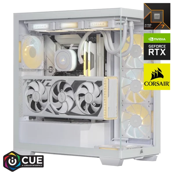 JD GAMING ICUE - PC BLANCO RYZEN 7 9800X 3D / 32GB DDR5 / 2TB / RTX 5080