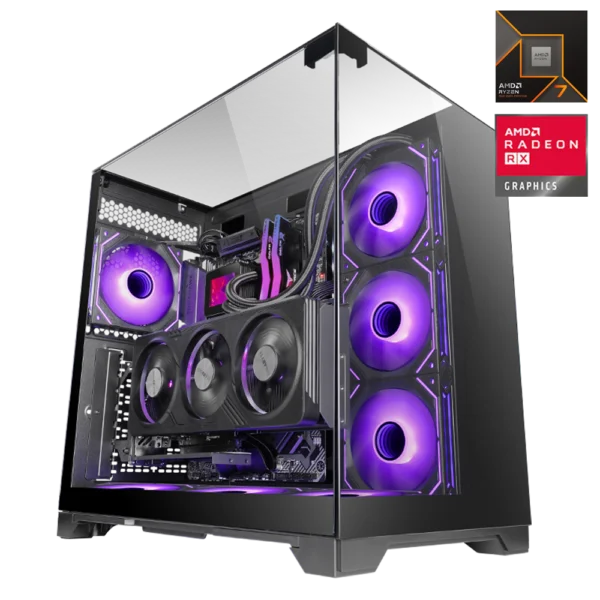 JD GAMING PRO - PC NEGRO AMD R7 7700 / 32GB DDR5 / 1TB / RX 9070