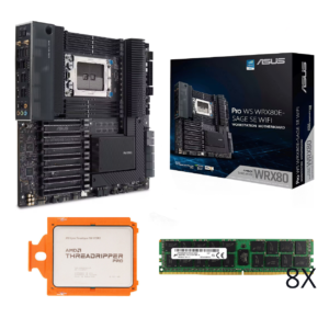 COMBO IA Asus Pro WS WRX80E-SAGE SE WIFI + AMD THREADRIPPER PRO 5975WX + 128GB DDR4 ECC